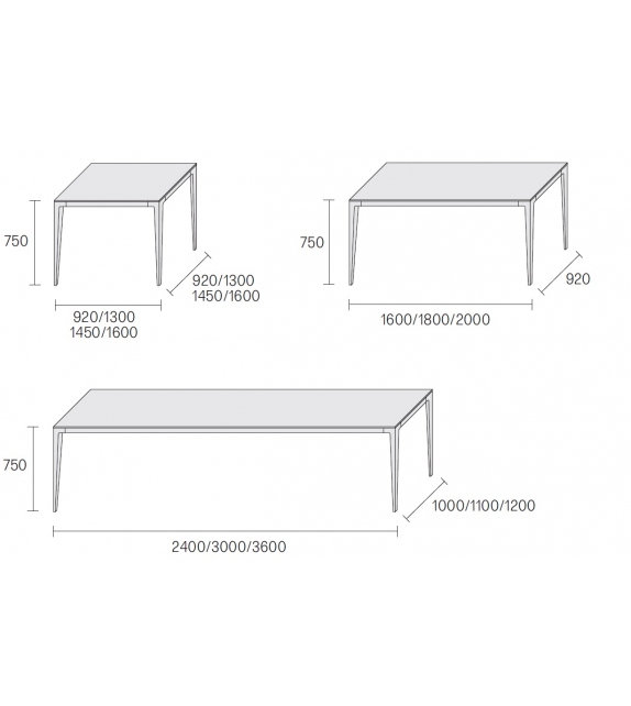 Long Island Rimadesio Table avec Plateau en Bois