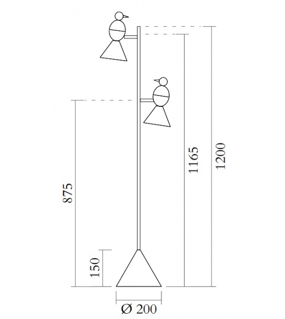 Alouette Standing 3 birds Atelir Areti Floor Lamp