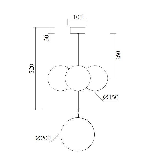 Axis 4 Globes Atelier Areti Lampada a Sospensione