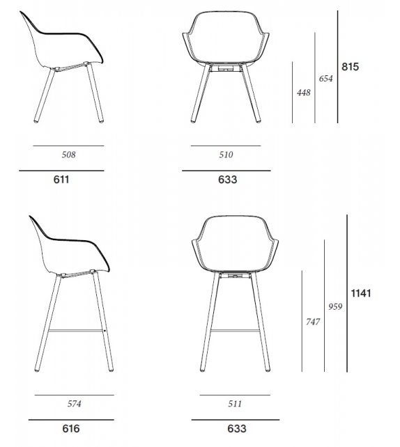 Captain’s Chair Extremis Sedia con Gambe in Legno