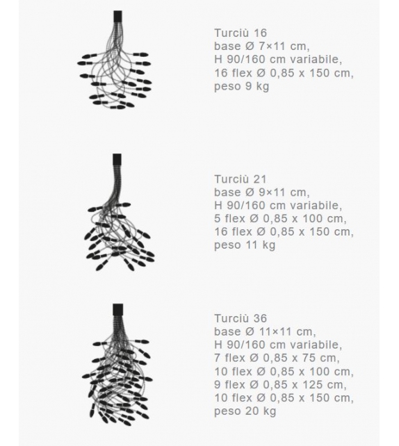Turciù 16/ 21/ 36 Chandelier Catellani&Smith Pendant Lamp