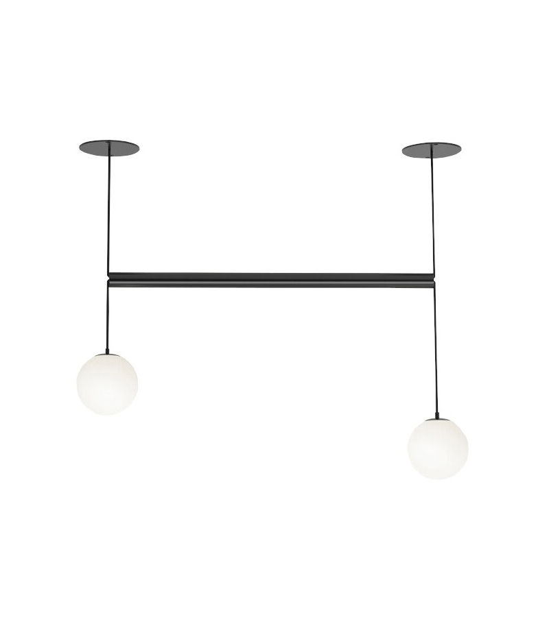 Tube with Globes Atelier Areti Suspension Lamp