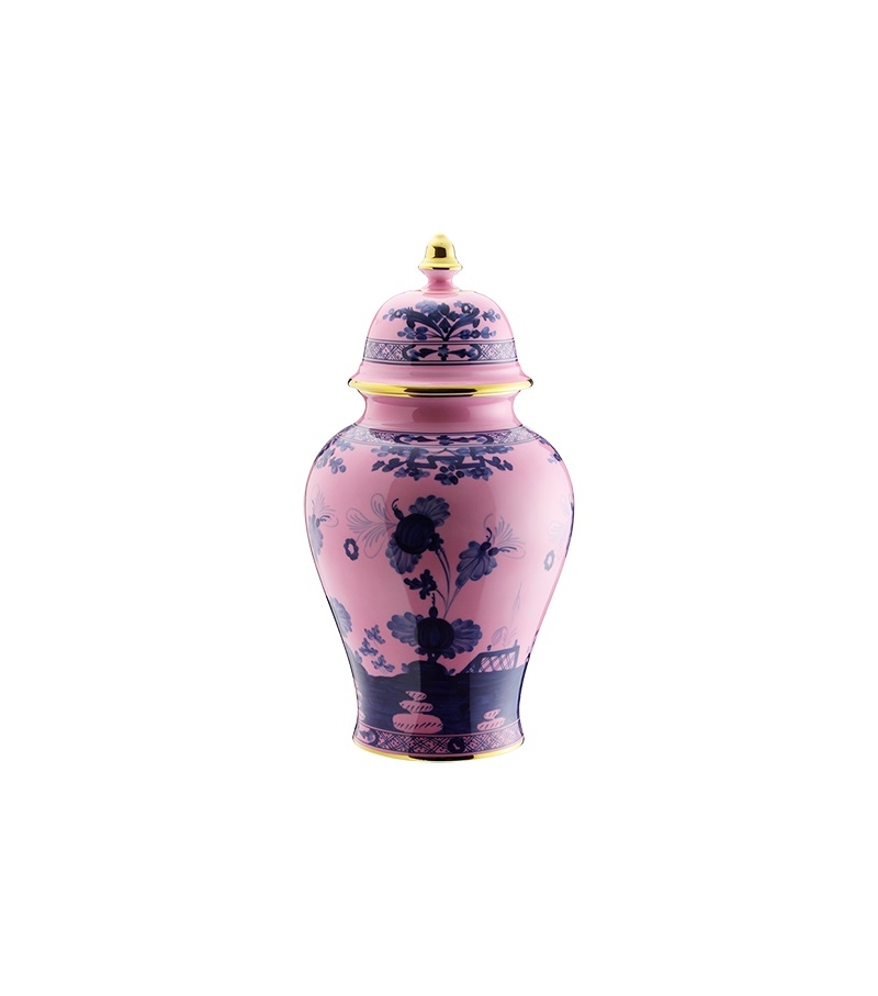 Potiche con Coperchio Oriente Italiano Azalea Ginori 1735 Vase