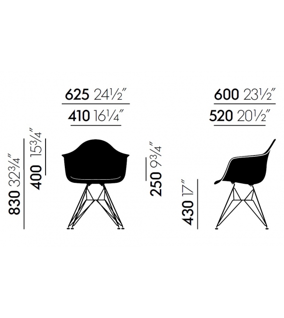 Eames Plastic Armchair DAR Poltrona Con Cuscino Vitra