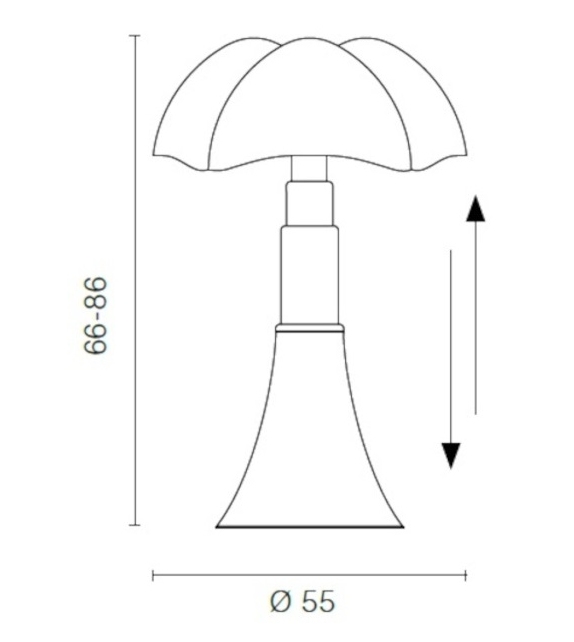 Prêt pour l'expédition - Pipistrello 620 Martinelli Luce Lampe de Table