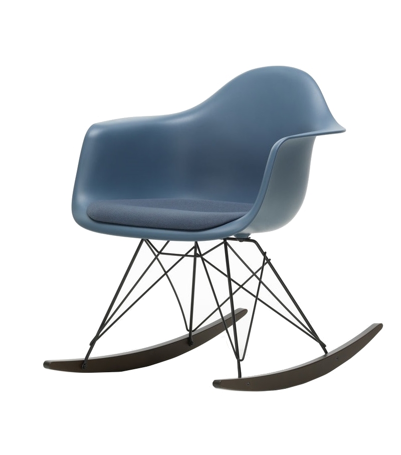 Eames Plastic Armchair RAR Schaukel Sessel mit Kissen Vitra