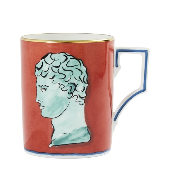 Tazza Il Viaggio di Nettuno Red Coral Ginori 1735 Mug