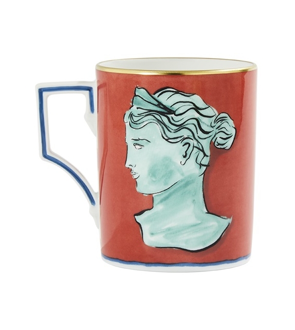 Tazza Il Viaggio di Nettuno Red Coral Ginori 1735 Mug