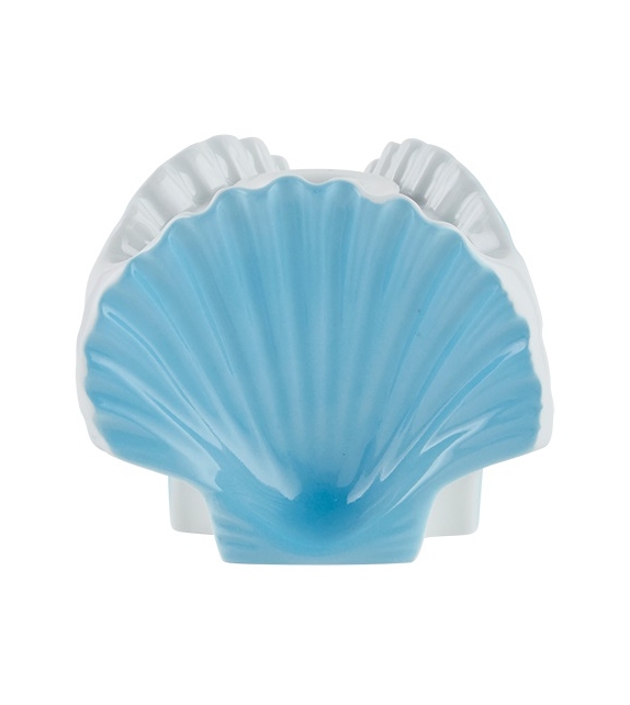 Vaso Portacandela a 3 Conchiglie Il Viaggio di Nettuno Sea Blue Ginori 1735 Candle Holder