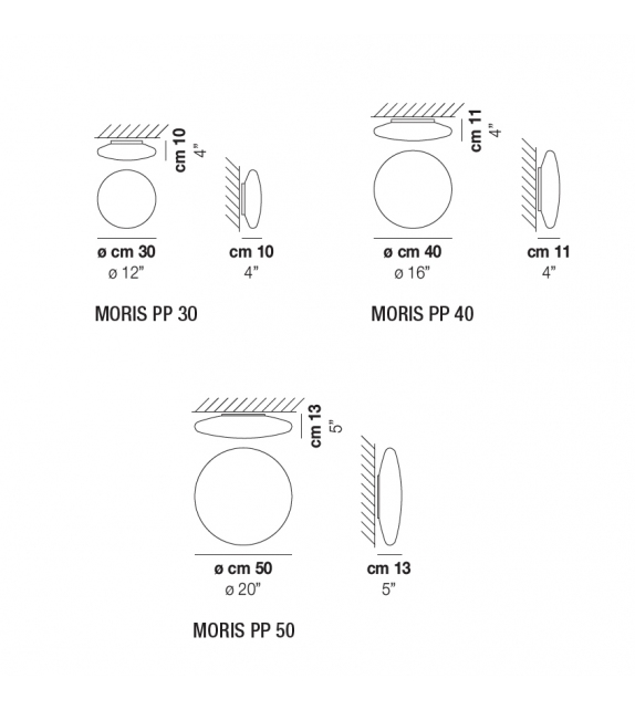 Moris Led Vistosi Wall/Ceiling Lamp