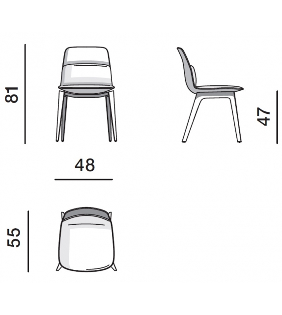 Prêt pour l'expédition - Barbican Molteni & C Chaise en Cuir