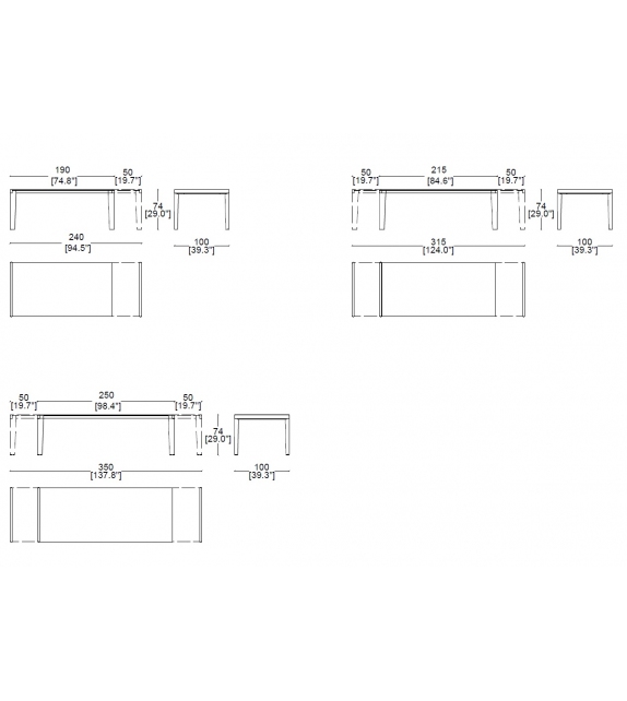 Longplane Cassina Ausziehbarer Tisch