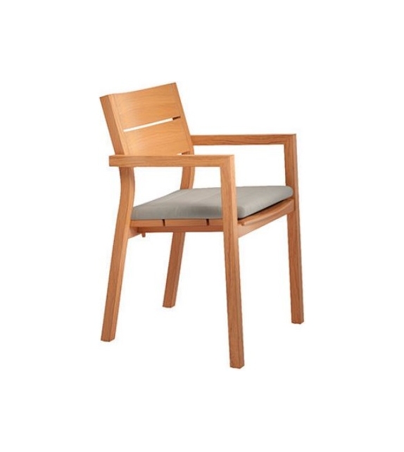 Kos Teak Tribù Silla con Reposabrazos