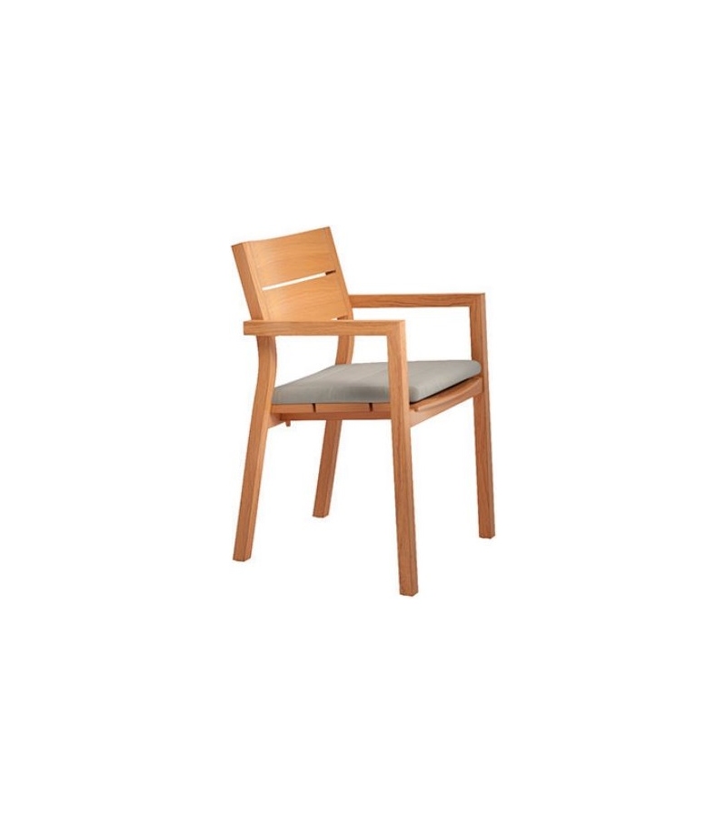 Kos Teak Tribù Silla con Reposabrazos