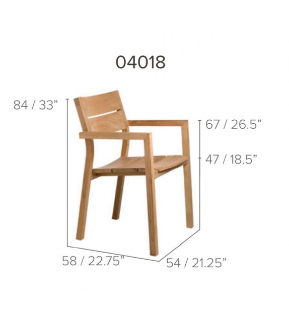 Kos Teak Tribù Chair with Armrests