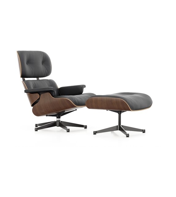 Ready for shipping - Lounge Chair & Ottoman Walnut Version Vitra