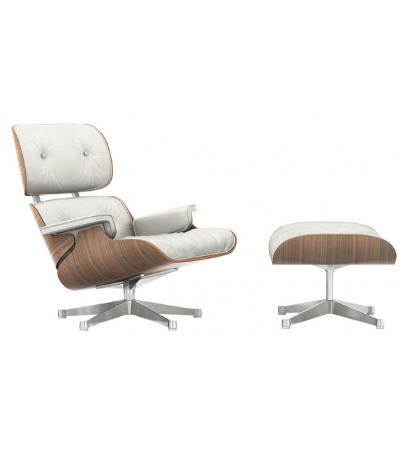 Ready for shipping - Lounge Chair & Ottoman White Version Vitra