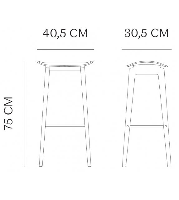 NY11 Bar Chair Norr11 Sgabello con Seduta Rivestita