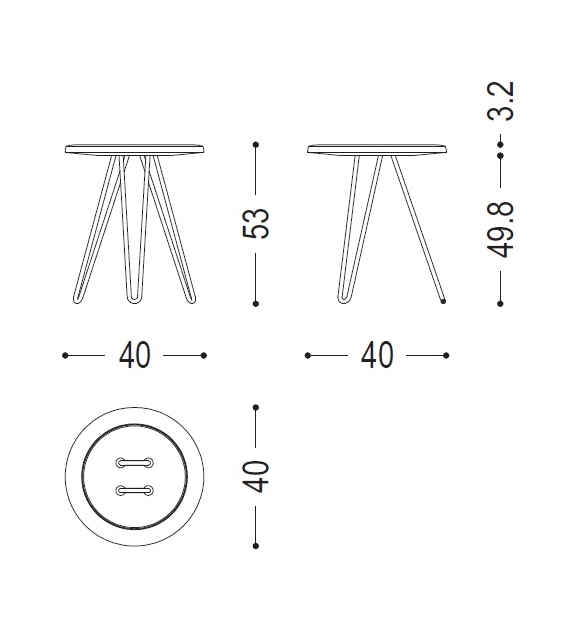 Button Stool Riva 1920 Sgabello