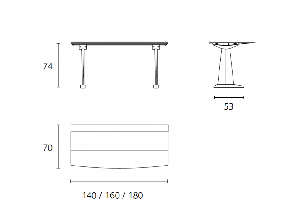 Table-B BD Barcelona Bureau - Milia Shop