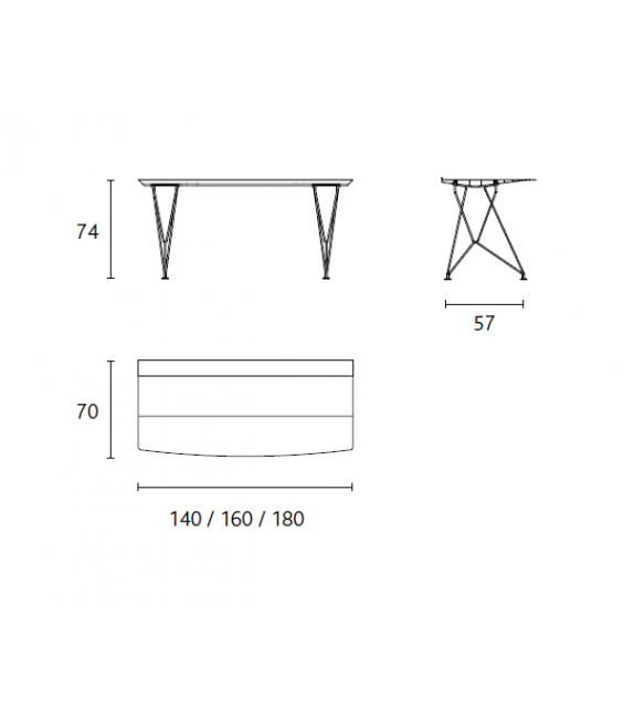 Table B BD Barcelona Silver Desk - Milia Shop