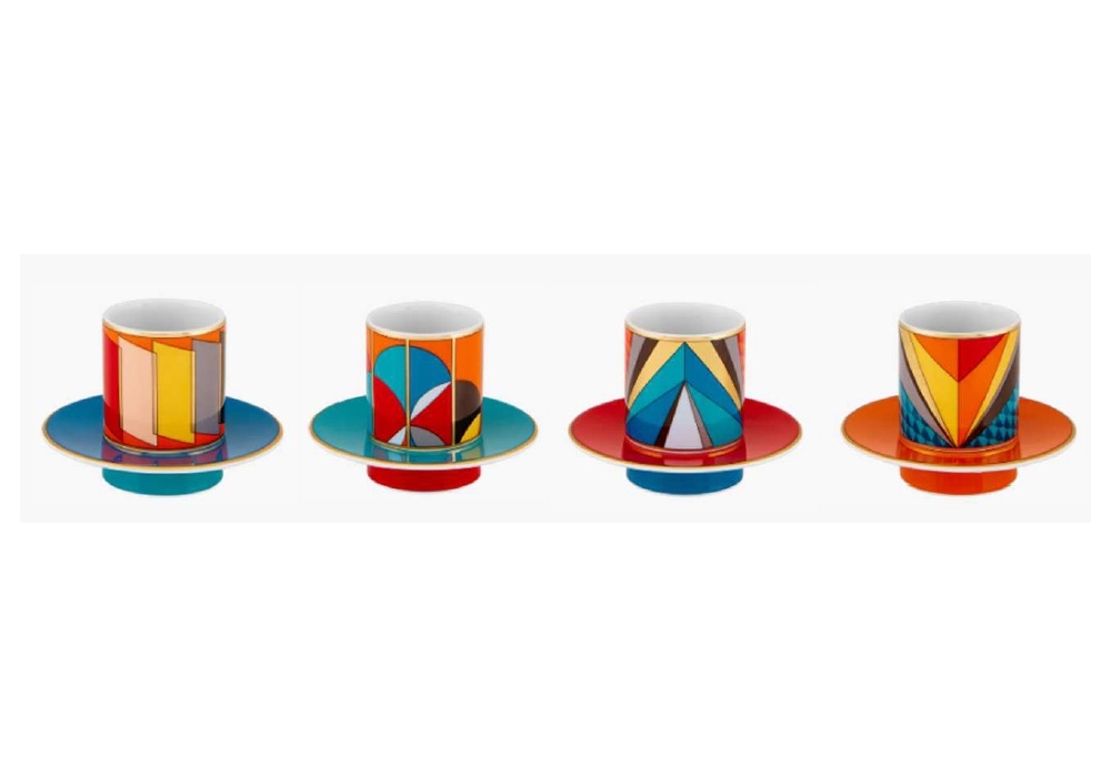 Set 4 Coffee Cups & Saucers