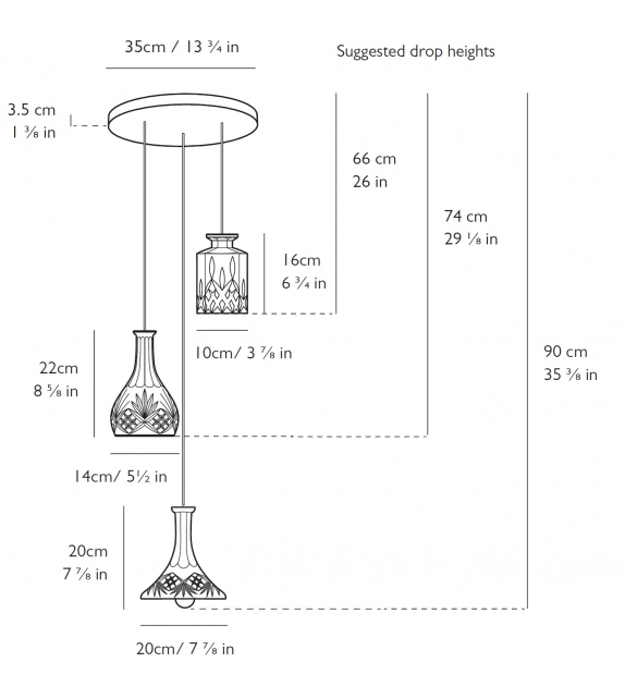 Decanterlight Chandelier 5 Tier Lee Broom Lampada a Sospensione