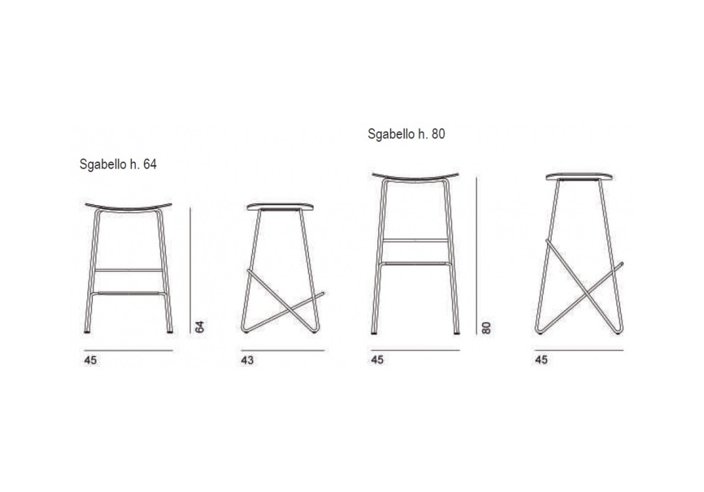 Desalto Sgabello Flan h 65 cm