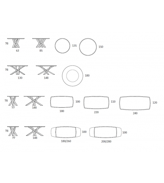 Shangai Bois-Céramique Table Riflessi