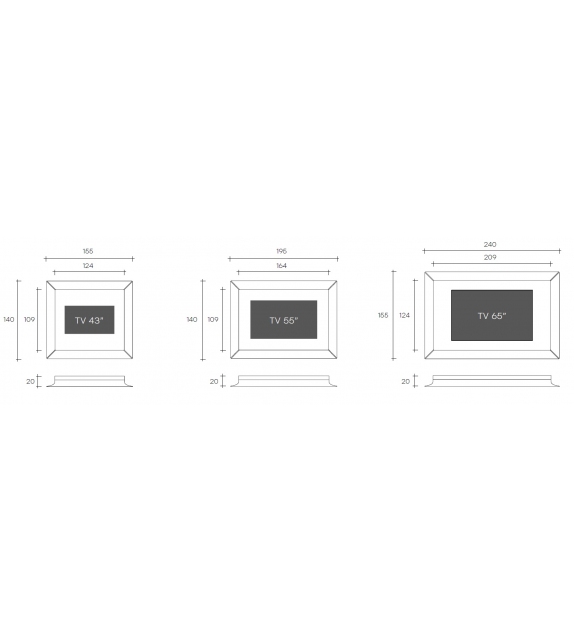 Caadre Tv Fiam Mirror with Built-in TV Frame