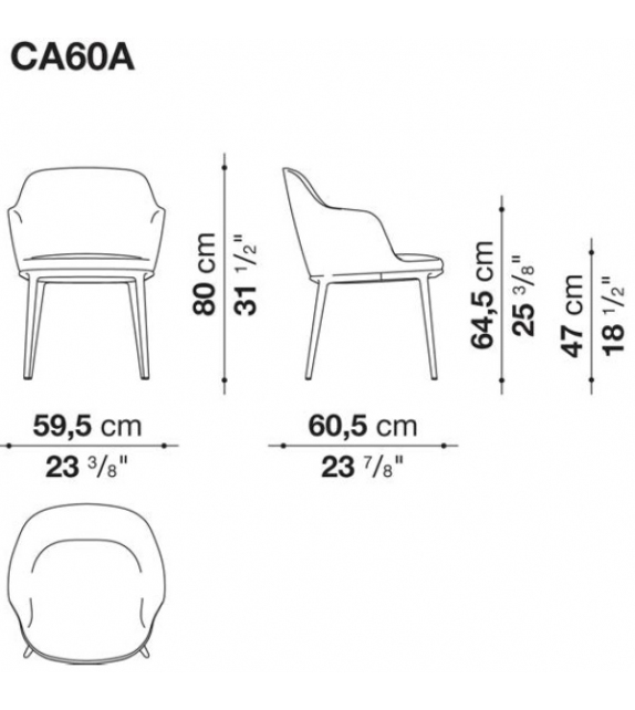 Ready for shipping - Caratos Maxalto Small Armchair with High Backrest