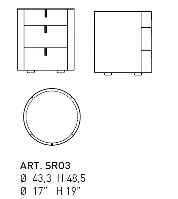 Round Alivar Bedside Table