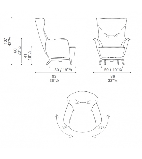 Mamy Blue Fauteuil Pivotant Poltrona Frau