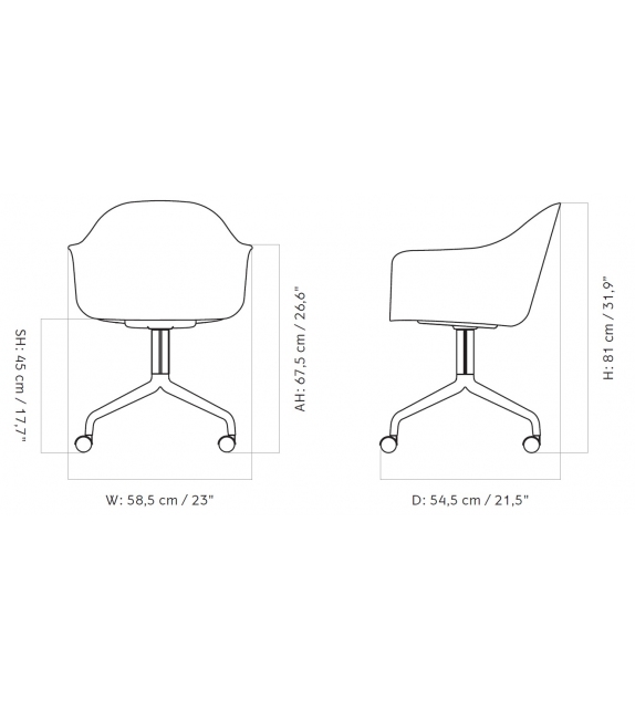 Harbour Casters Plastic Menu Chair