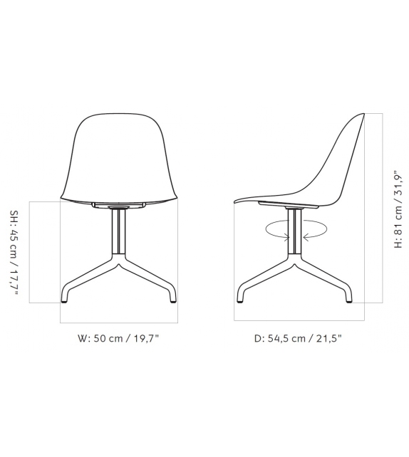 Harbour Side Swivel Menu Sedia Rivestita