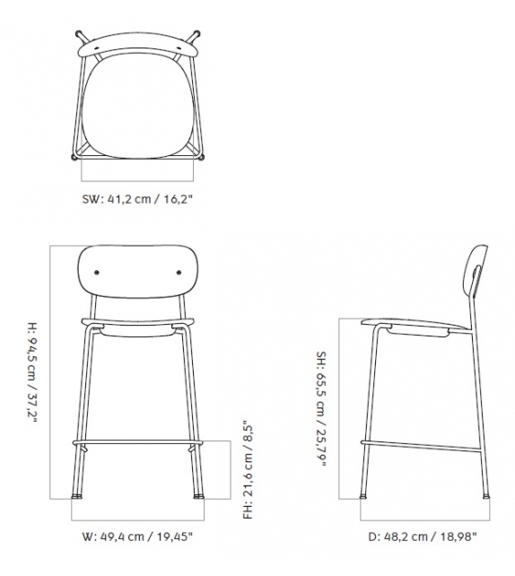 Co Counter Veneer Menu Stool