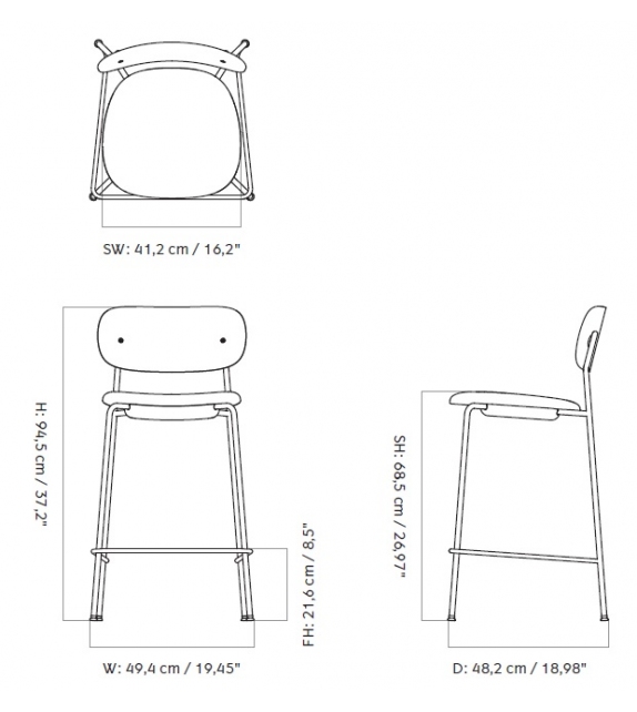 Co Counter Seat Menu Taburete Tapizado