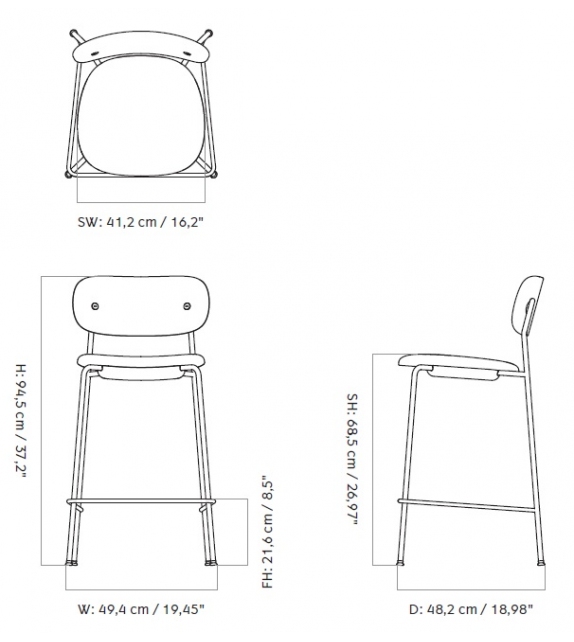 Co Fully Menu Gepolsterter Hocker