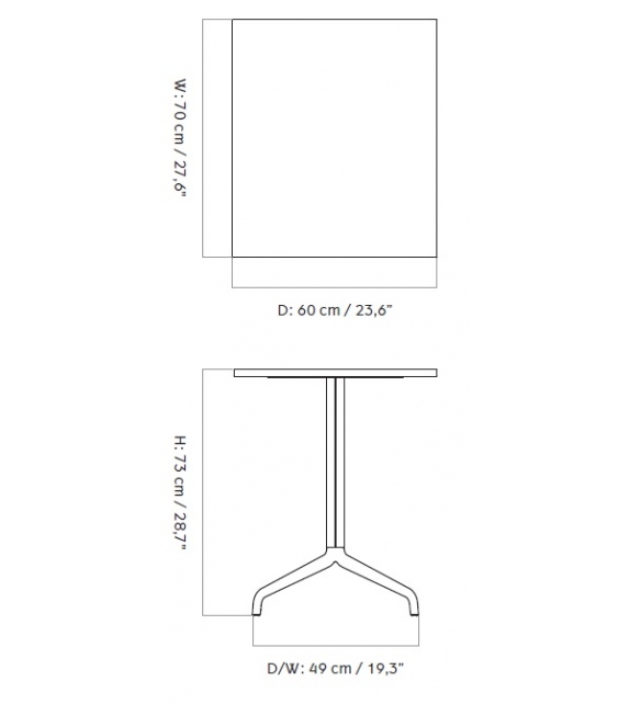 Harbour Column Menu Rectangular Table