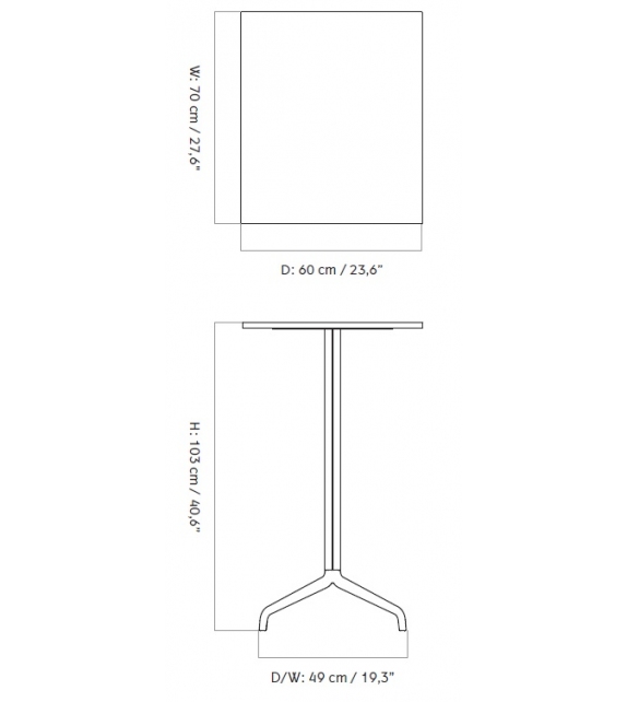 Harbour Column Menu Tavolo Rettangolare