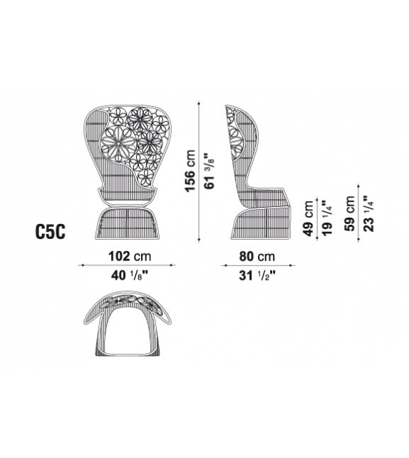 Crinoline C5C B&B Italia Outdoor Sessel