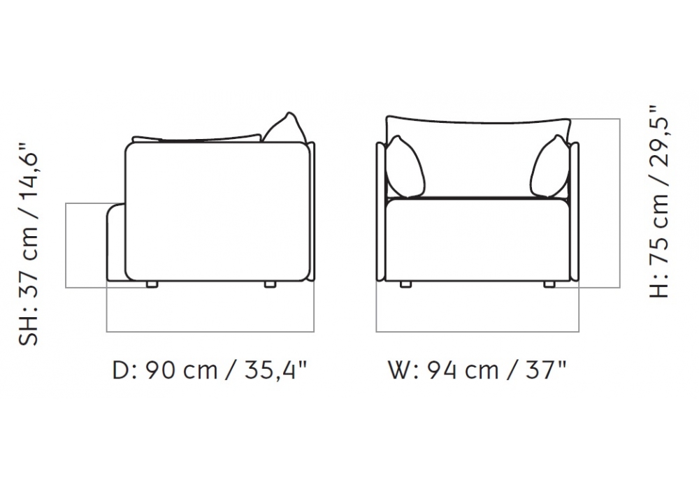 Offset Menu Armchair - Milia Shop