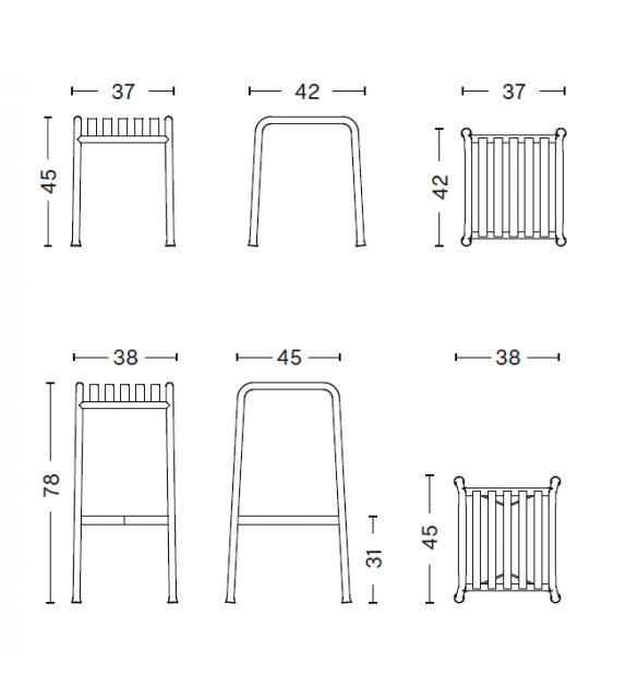 Palissade Hay Tabouret