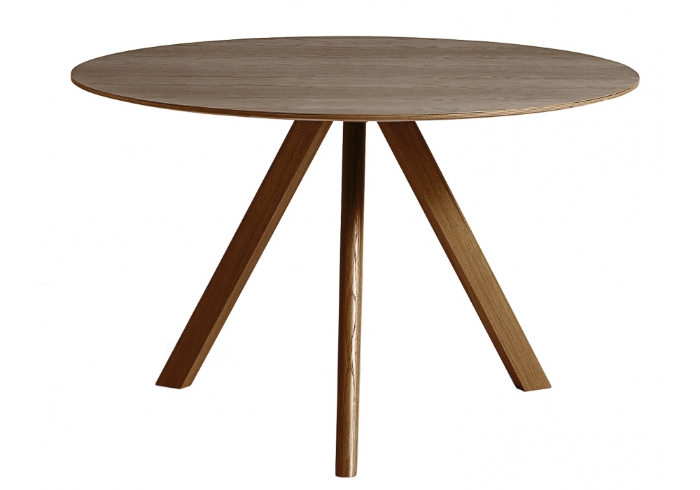 HAY CPH20 round table, 120 cm, lacquered walnut