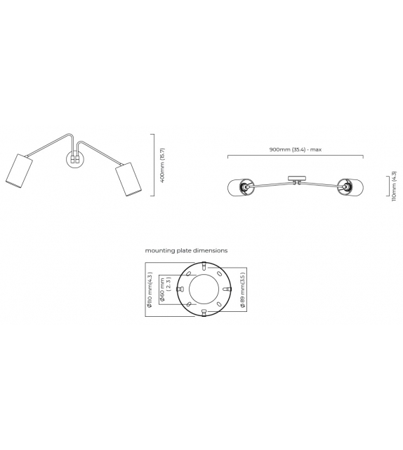 Array Twin CTO Lighting Wall Lamp