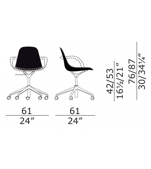 Couture 5 Enrico Pellizzoni Swivel Chair with Castors