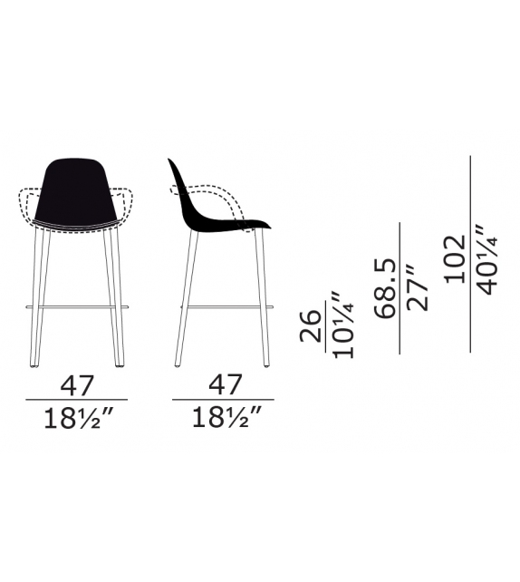 Couture Enrico Pellizzoni Tabouret