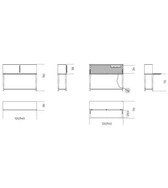 Tama Secrétaire Gallotti&Radice Writing Desk