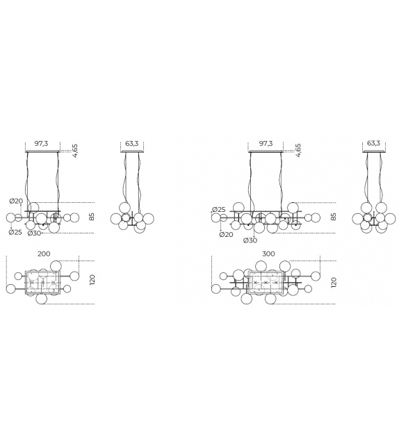 Bolle Orizzontale Gallotti&Radice Suspension Lamp