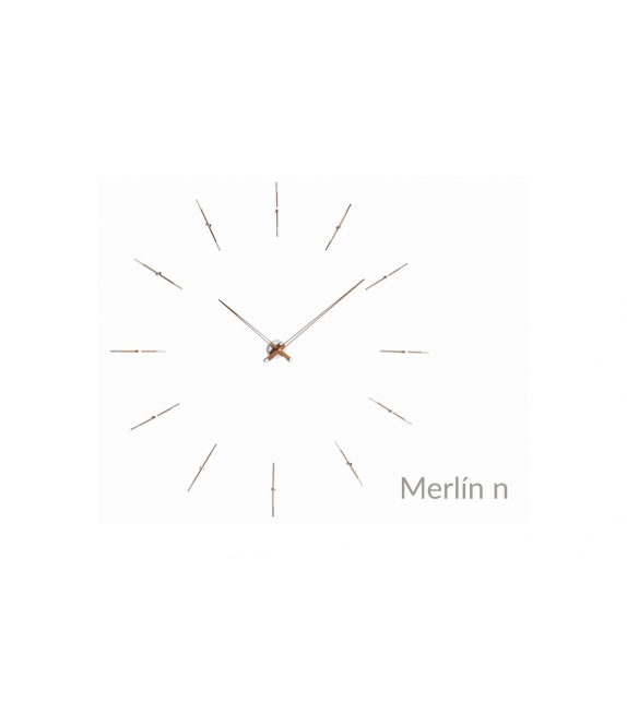 Orologio da parete 4 segnali orari lancette in argento Merlín I - Nomon